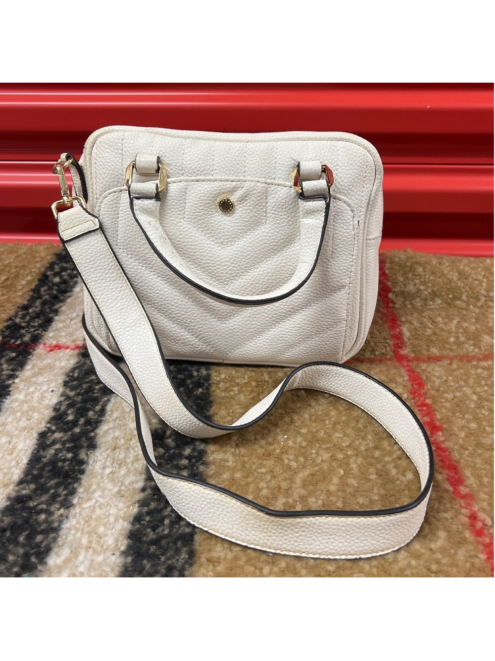 Women's Steve Madden White Quilted Satchel One Size